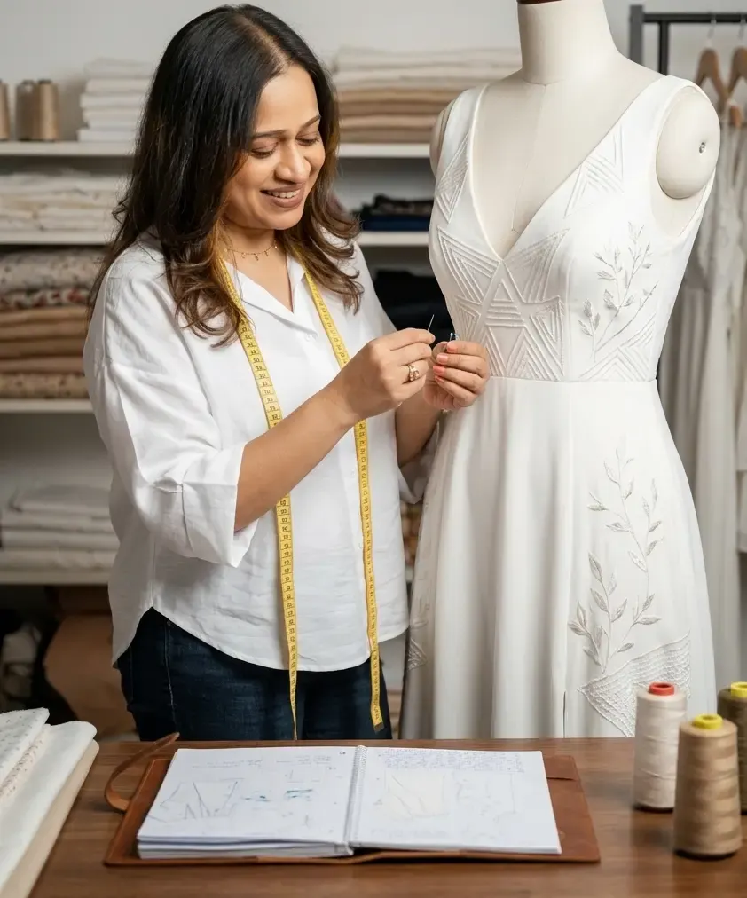 Wedding gown alterations at Double Stitch by Sumu in Helsinki, a specialist bridal ompelimo